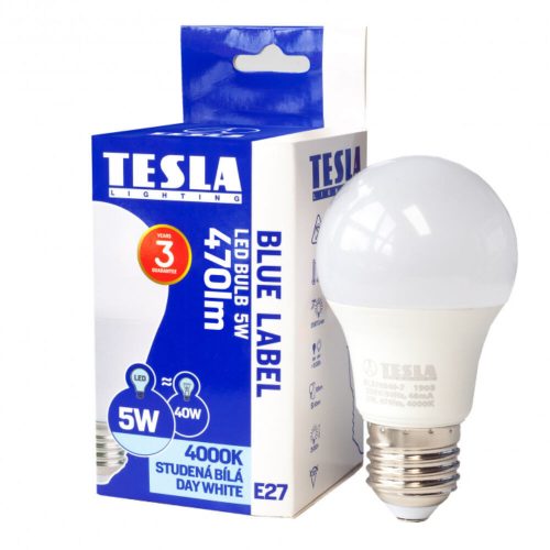 Tesla - LED izzó, E27, 5W, 230V, 470lm, 4000K, 220°